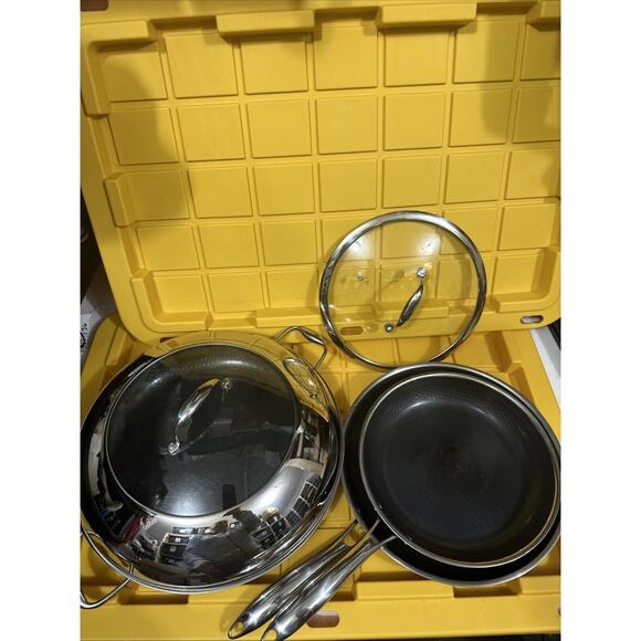 Hexclad Other - HEXCLAD 5 Piece Nonstick Stainless Steel Frying Pan Set 10 12 and 14"pan $600